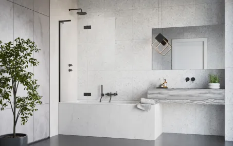 Essenza 8 SL Black PND II fekete kádparaván 100 átlátszó balos