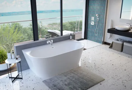 Avalon különleges akril kád 170x80 fényesfekete előlappal