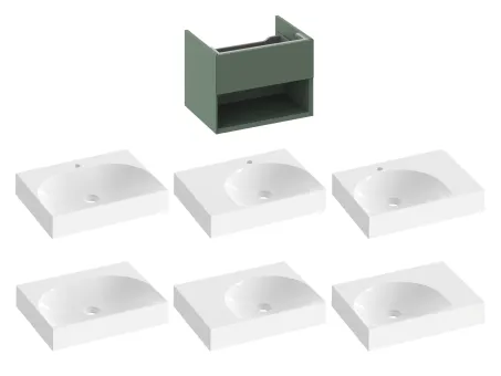 SD Lite 60 fürdőszobai szekrény mosdó alá Grey Green