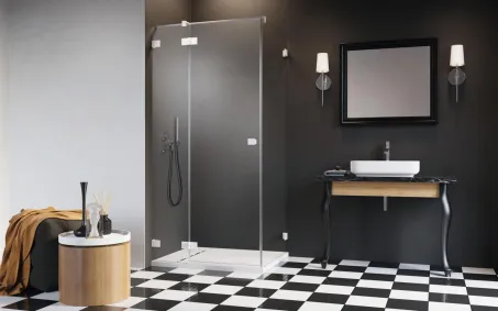 Essenza Pro White KDJ szögletes fehér zuhanykabin 90x100 átlátszó jobbos