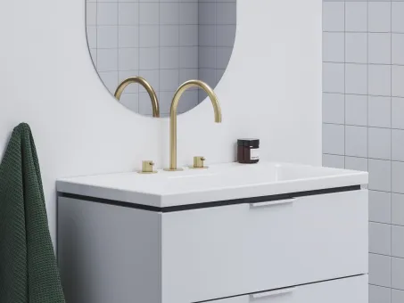 Espirit álló mosdócsaptelep, 3 furatos 270 mm leeresztő nélkül ES 018.60GLB, Gold Brushed